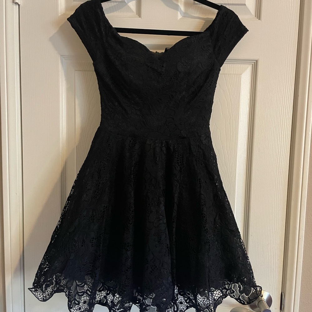 Windsor Black Lace Mini Dress